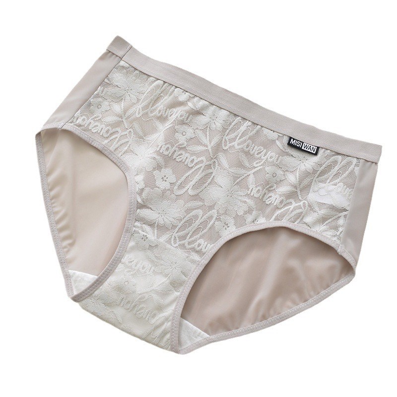 时尚蕾丝女士内裤轻薄透气裸感内裤纯棉裆无痕透明网纱少女内裤
