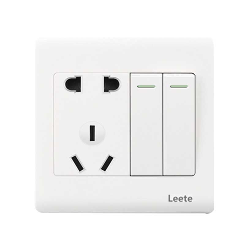 86型家用两开五孔插座墙壁暗装二开五孔插座10a5二三插带开关面板,电子/电工,电源插座,淘宝优惠券,粉丝福利购,淘宝优惠卷