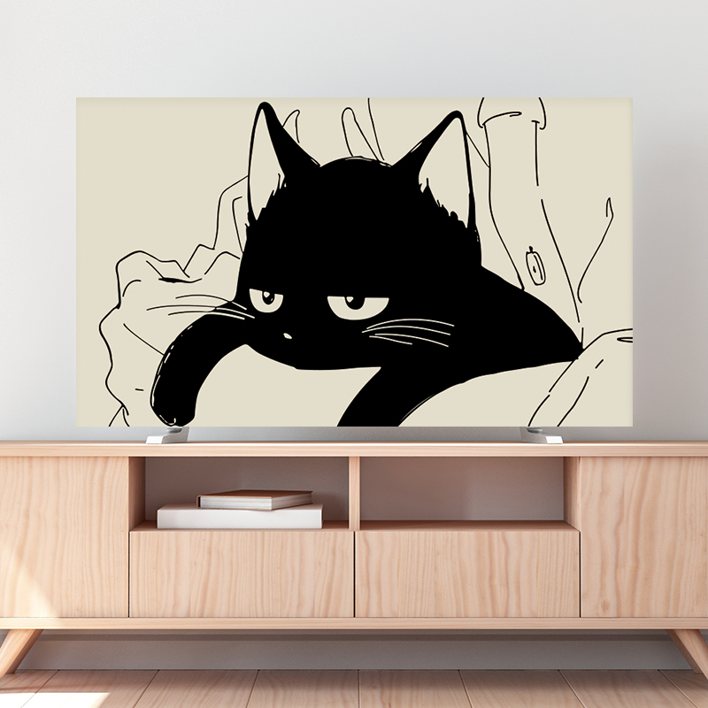 2024新款可爱猫咪电视机防尘罩75液晶显示器32寸65防尘布定制盖布