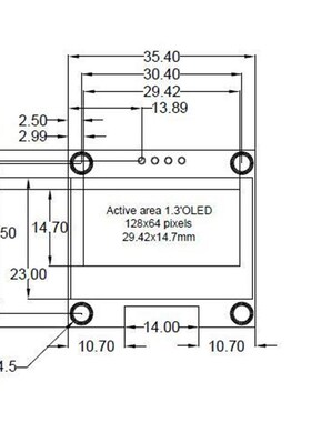 1.3寸液晶屏 蓝色 白色 I2C IIC通信 12864 OLED显示屏模块 4针