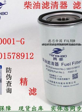 5801578912柴滤芯F0001-G适配上汽红岩杰狮C13 C9 500柴油滤清器