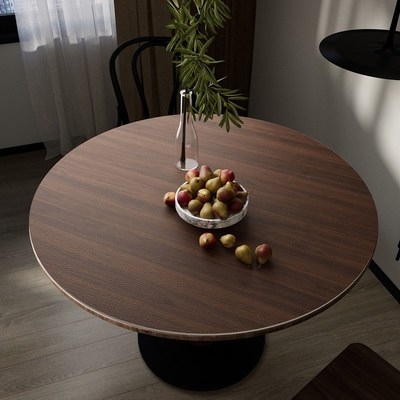 仿木纹皮革圆桌垫复古防水防油免洗茶几台布圆形餐桌垫圆桌布桌面