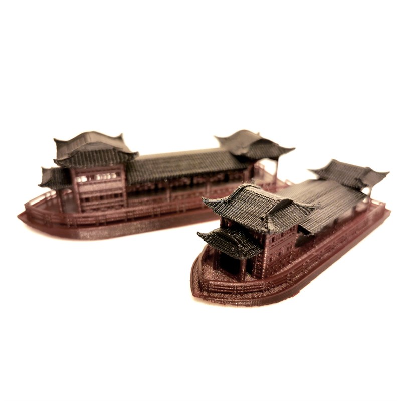 钰书房新品盆景假山吸水石鱼缸装饰配件微景观西湖游船3D打印摆件