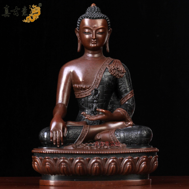 真古意 铜不动佛菩萨佛像摆件纯铜不动如来阿閦如来藏传密宗家居