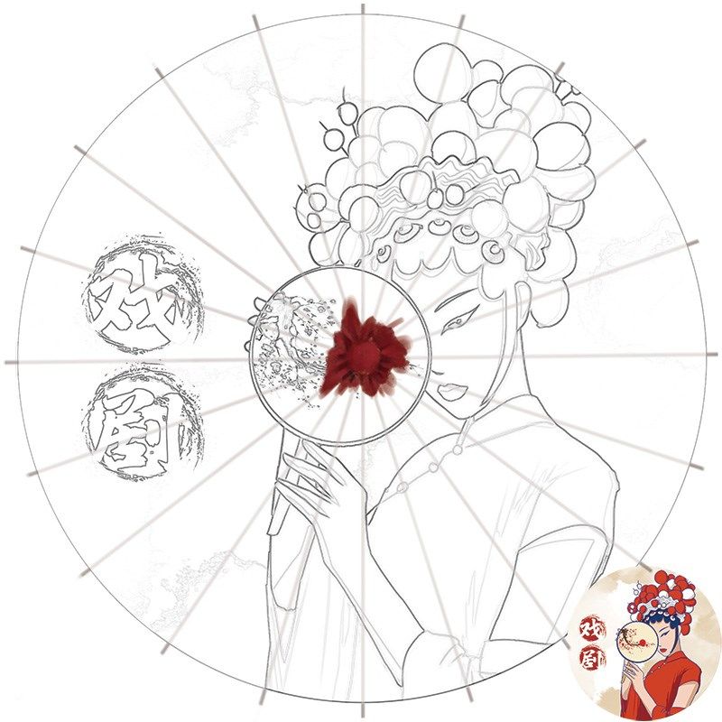 国潮风油纸伞diy材料空白儿童防雨防晒实用女童手工古风舞蹈道具