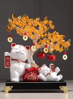 招财进宝招财猫桌面摆件客厅店铺收银台装饰品乔迁开业礼物