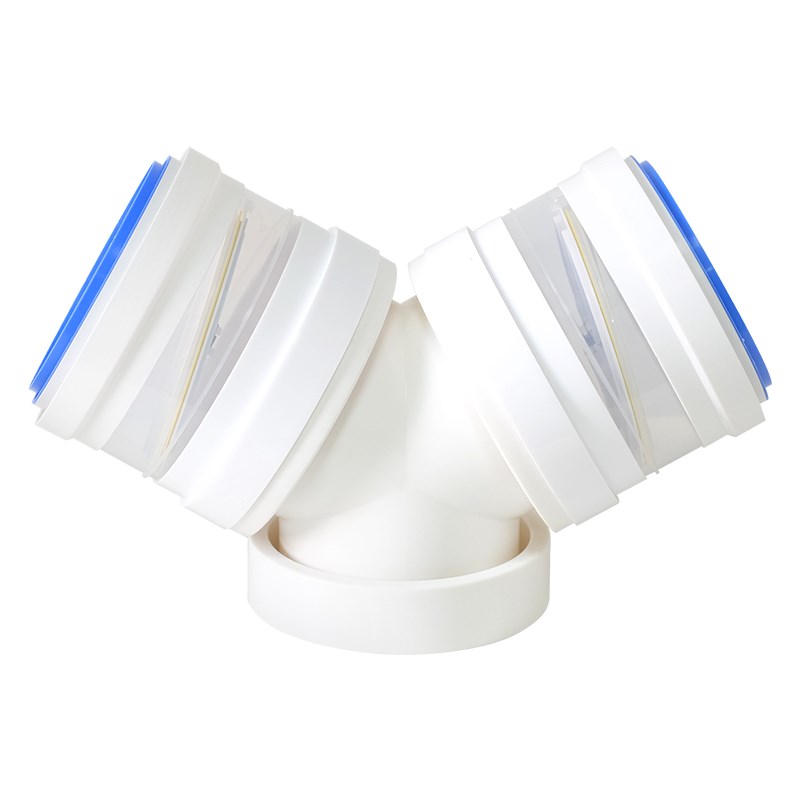 Y型180-180-180mm三通双止逆阀防回油烟机二进一出可接PVC管软管