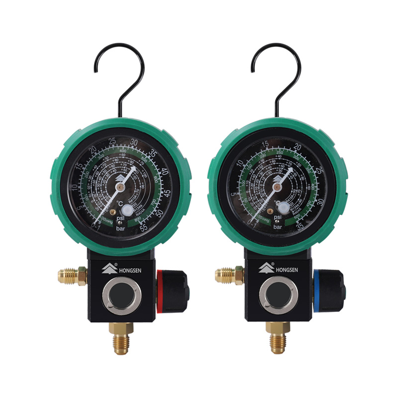 鸿森空调加氟表雪种压力表头R22 R134 R410加氟表头空调维修工具