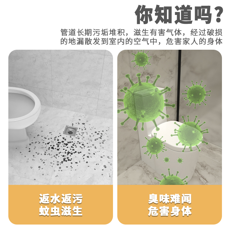 新款下水管防返臭芯防臭密封圈塞下水道厨房洗衣机管道排水管密封