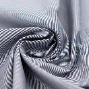 黑白条纹布料服装面料蓝白衬衫料子色织做连衣裙衣服布料涤棉T126