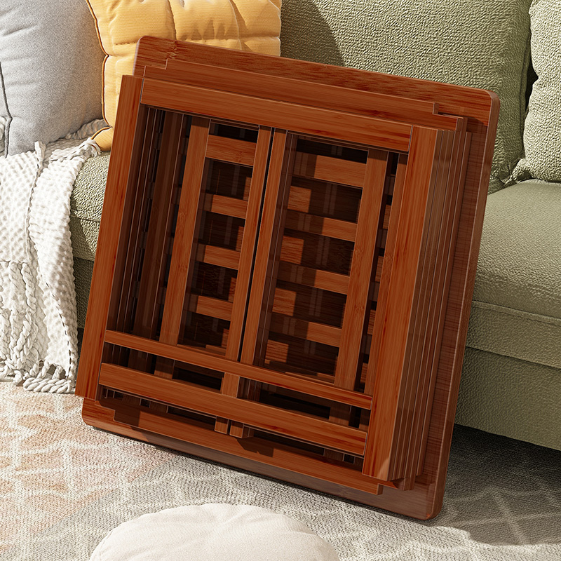 烤火桌家用折叠烤火桌楠竹餐桌架正方形实木多功能冬季用电取暖桌