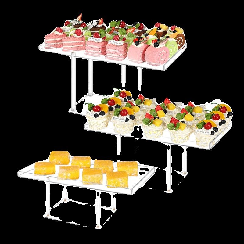亚克力透明蛋糕婚宴简约架子冷餐糕点甜品台展示架套装茶歇摆台