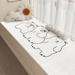 卡通长条飘窗垫家用阳台垫榻榻米隔凉垫仿羊绒地垫卧室地毯窗台垫