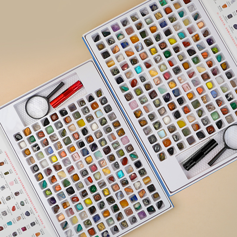 种天然矿石水晶玛瑙矿物宝石奇石儿童石头礼盒家居桌面