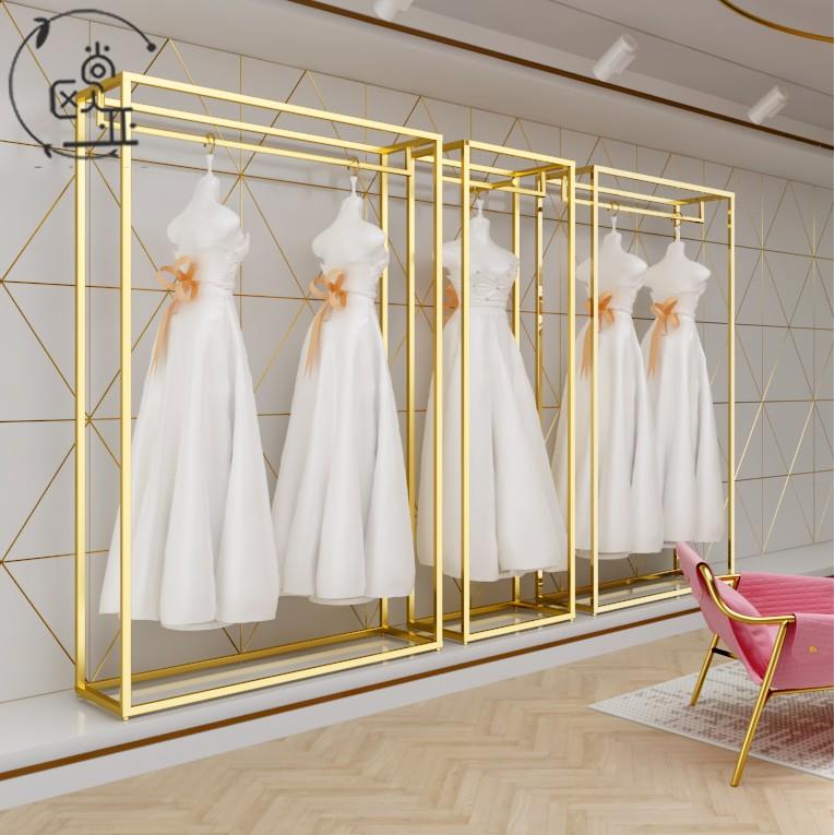 婚纱架子高档展示架落地式专用影楼礼服陈列货架铁艺服装店挂衣架