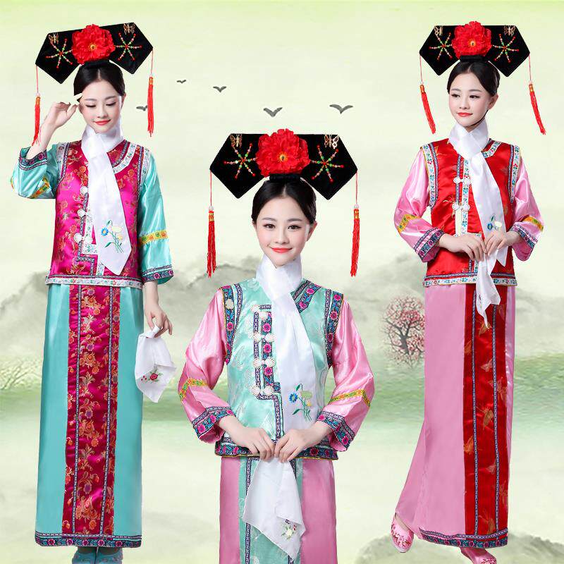 品牌旗服清朝嬛服装传年反串会古装演出服满族还珠格格格格班服甄