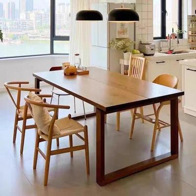 全实木莫比恩餐桌北欧白蜡木长方桌家用书桌客厅工作台茶桌椅组合