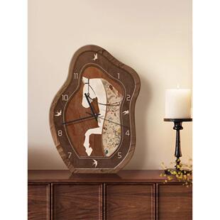 中古风摆件桌面时钟摆台式客厅挂钟2025新款钟表挂墙覆古艺术挂表