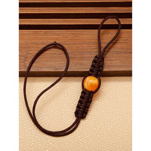 纯手工编织茶壶绳子绑绳精品玛瑙珠子壶盖防摔绳茶道配件简约包邮