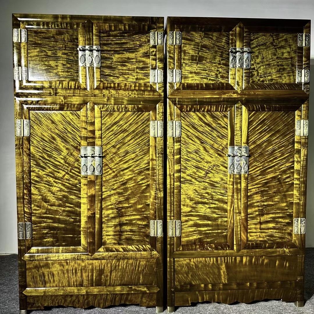 金丝楠木衣柜实木彷古中式顶箱柜家用卧室衣橱轻奢红木家俱订制