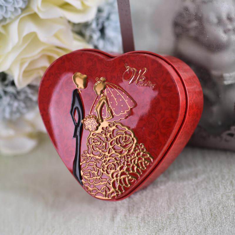 2024糖盒喜糖盒子马口铁心形圆形喜糖铁盒婚庆结婚糖盒子婚礼用品