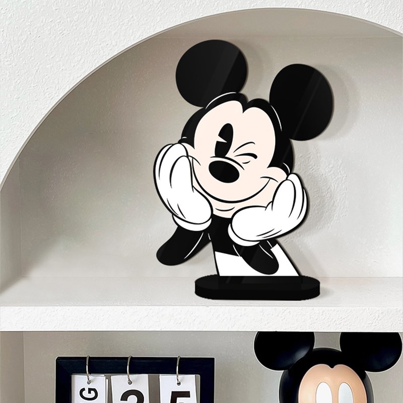 米奇装饰摆件高级感电视柜桌面摆台创意台灯卧室床头灯柔光氛围灯