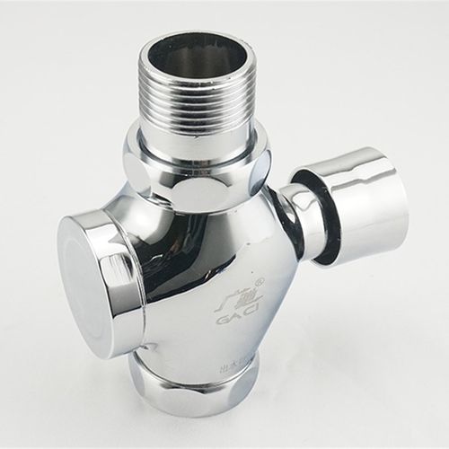 广驰铜冲水手按式延时四通大便冲洗自闭式厕所冲便器