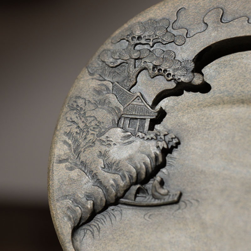 善琏湖笔砚台非遗研墨天然研磨磨墨防干砚台书法专用歙砚毛笔石砚