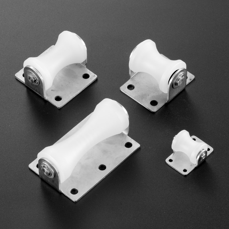 0不锈钢支架U型槽尼龙轴承滚轮木门推拉滑轮导向机械塑料轮子