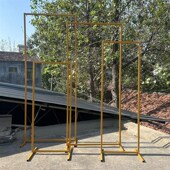 婚庆新款 铁艺屏风长方框婚礼舞台装 饰背景架几何方框拱门架子门