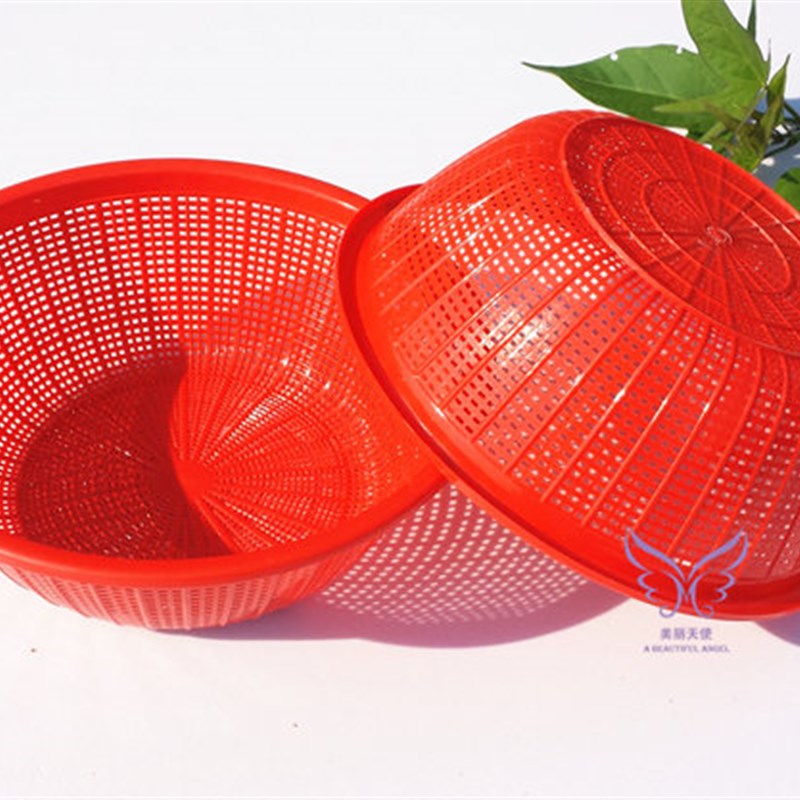 大中小号圆形塑料箩筐 草莓篮 杨梅篮子 采摘篮筐 沥水米箩筛