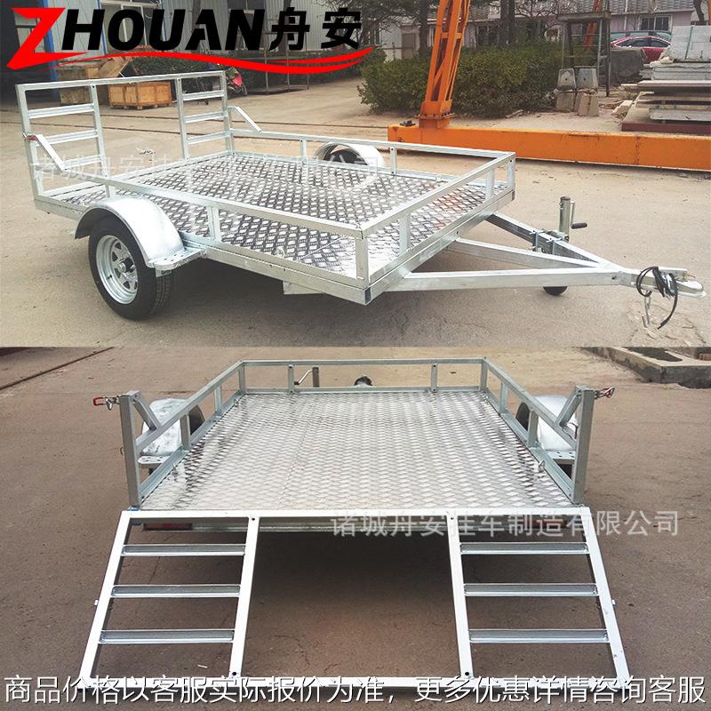 ATV UTV沙滩车平板拖车热镀锌平板工具车拖车工厂定制小型挖掘机