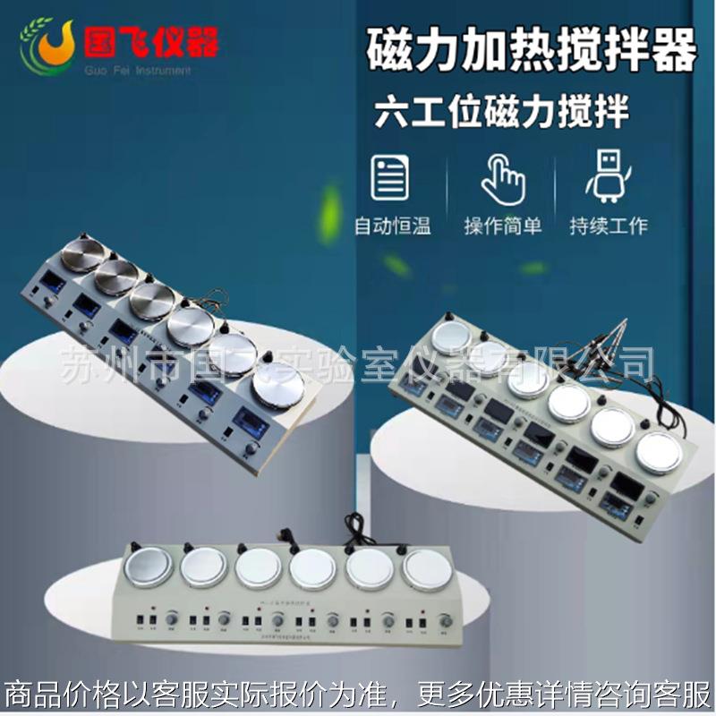 HJ-6多头磁力加热搅拌器六联磁力搅拌器数显恒温磁力搅拌器