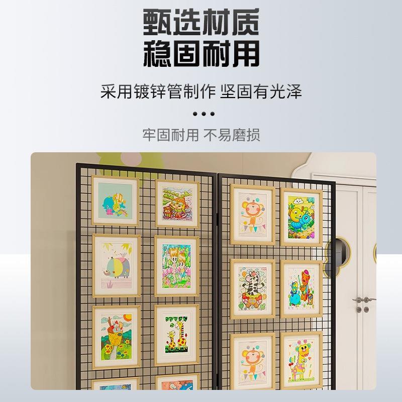 折叠网格展架幼儿架园画展作品落动地可移户外美术示展览多用展架