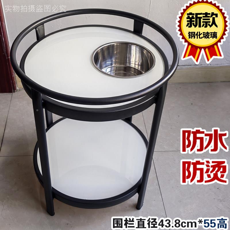 包邮麻将带室烟小灰缸钢化玻璃AQI茶几桌棋牌茶楼茶水架台机边几