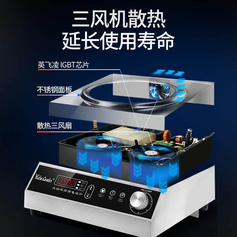 率炒商用电磁炉0 家用凹面大功3500w新款500菜YFR-QN35电炒锅电磁