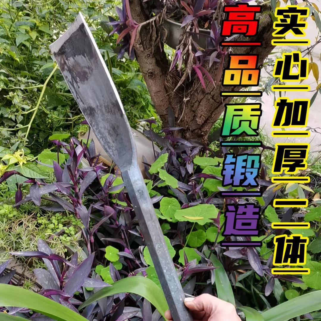 锻打挖实心挖笋锹甘蔗花草树木电线杆钢铲药锹带柄园林采农用工具