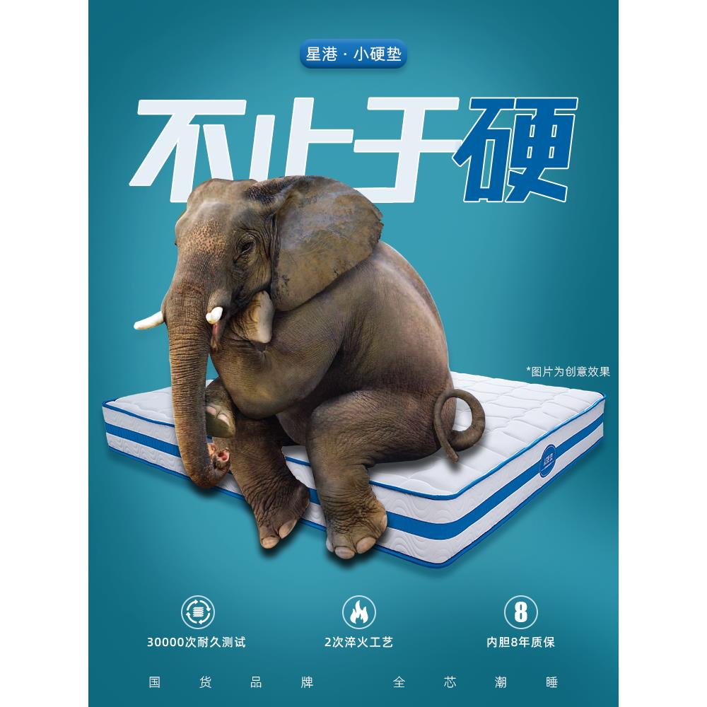 星港弹簧床垫 济1.5m1.8m席梦思经硬脊保护儿童椰子877棕榈垫柱定