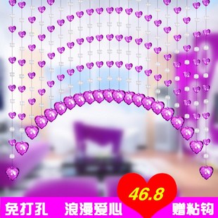 珠帘水晶帘成品门帘客厅隔断玄关风水装 新款 饰挂帘半帘子倾城之恋