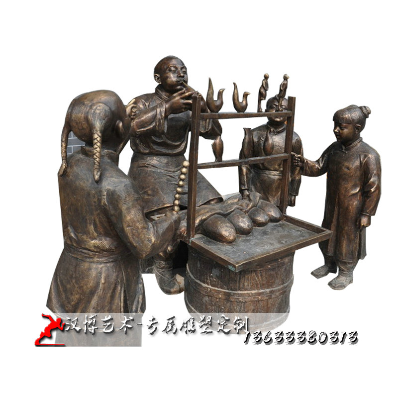 玻璃钢仿铜人物雕塑园林广场铸铜采茶女雕塑景观茶文化主题铜雕像