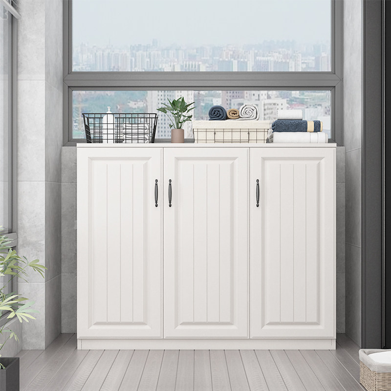 定制欧式阳台收纳柜家用防晒大容量收纳置物柜卧室窗台飘窗柜矮柜