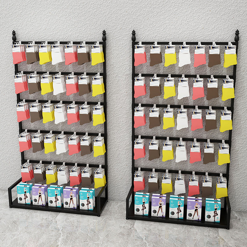 靠墙袜子展示架铁艺货架手套饰品多功能落地式可调节内衣内裤架子