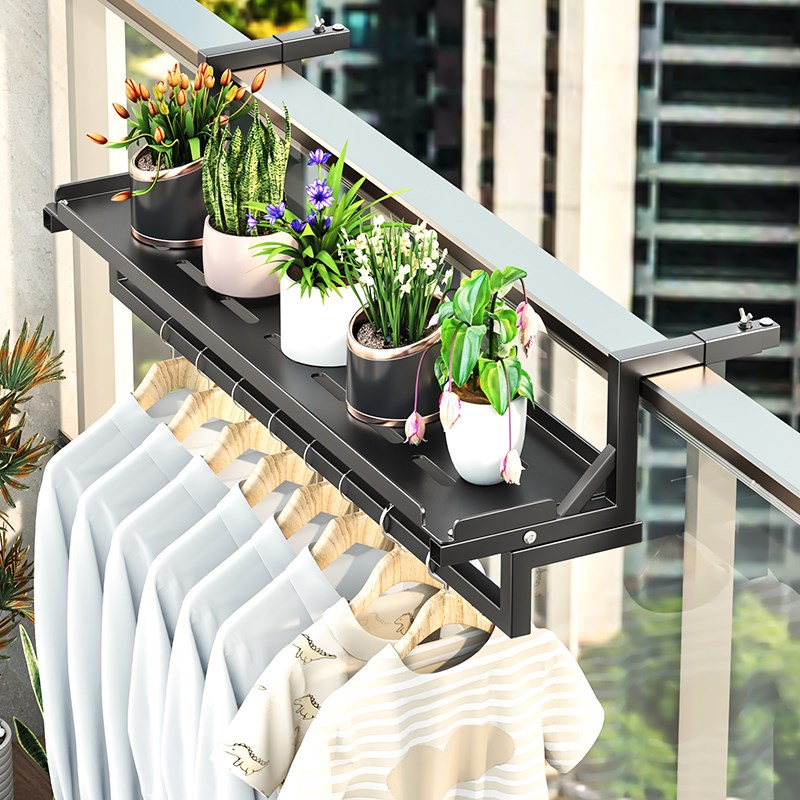 阳台花架置物架2024新款护栏窗台悬挂式花盆多肉绿萝栏杆铁艺托架