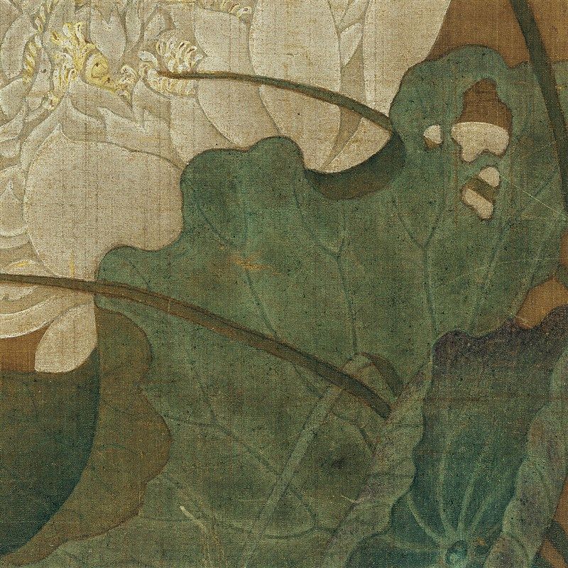 南宋吴炳渌池擢素图国画工笔画花卉图彩色临摹底稿高清复制装饰画