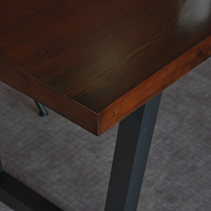 复古铁艺实木书桌简约电脑桌椅组合双人书桌写字台办公桌工作桌子