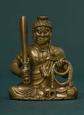 不动尊菩萨摆件不动明王菩萨属鸡随身佛像黄铜像小号家居书房装饰