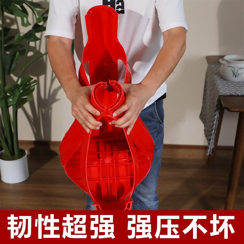 【10个装】家用塑料凳子红色贴花加厚高凳可叠放特厚成人小板凳