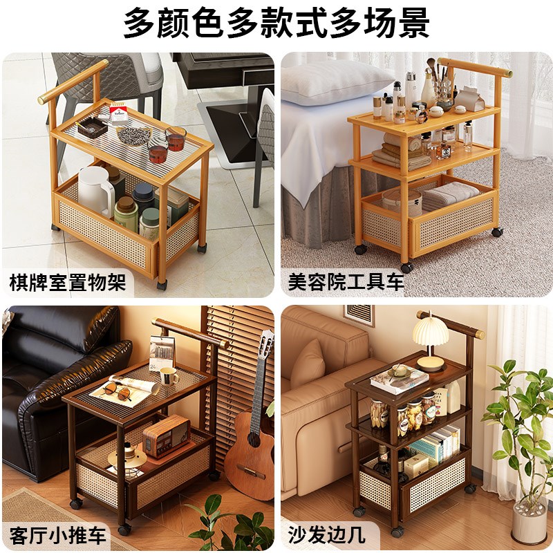 中古小推车复古可移动边几客厅沙发侧边柜置物架子高级感简约茶几
