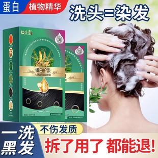 【拍1发20袋】一洗黑绿袋装纯植物泡泡染发剂植萃护染膏男女士~