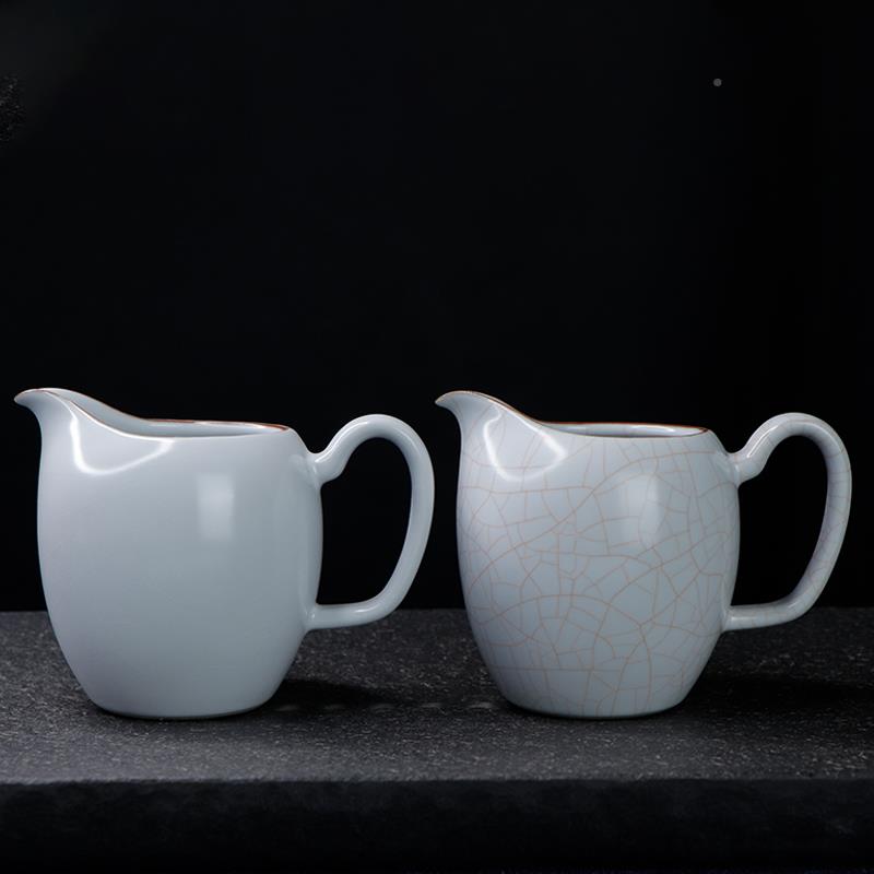 30毫大容量茶养开片月白汝窑5公升道家用陶瓷功夫茶具茶海TUY杯公